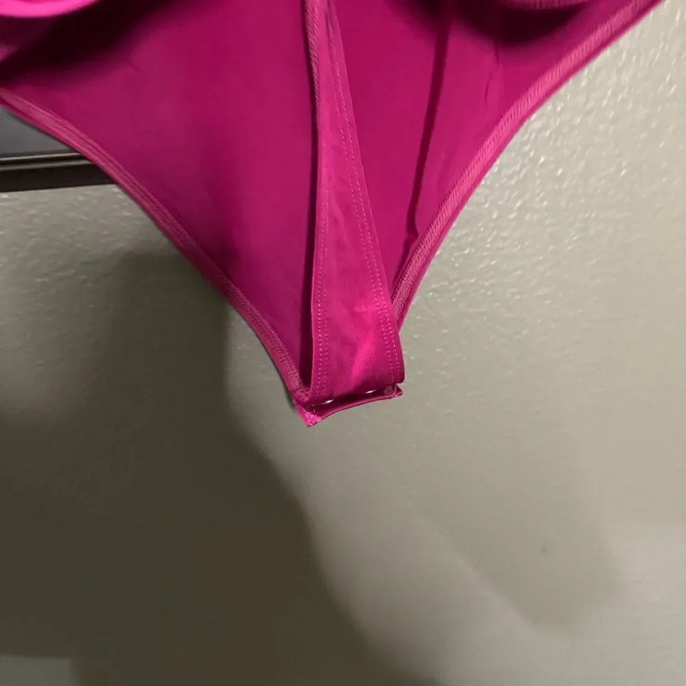 Express Body Contour Hot fuchsia Pink Ruched Cami Bodysuit Tank Top Valentine’s